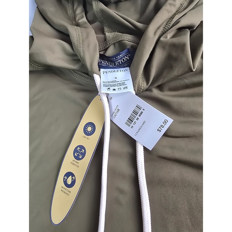 Pendleton Men’s Medium Performance Hoodie | Olive Green Technical Pullover | NWT gallery