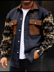 Men’s Long Sleeve DRESS Casual Shirt New 2025 WESTERN COWBOY Size BIG 6XL