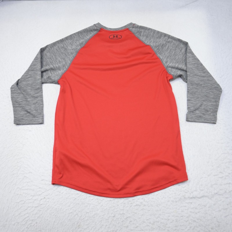 Under Armour Gym Shirt 3/4 Sleeve Red HeatGear Fitted Mens Size Medium gallery