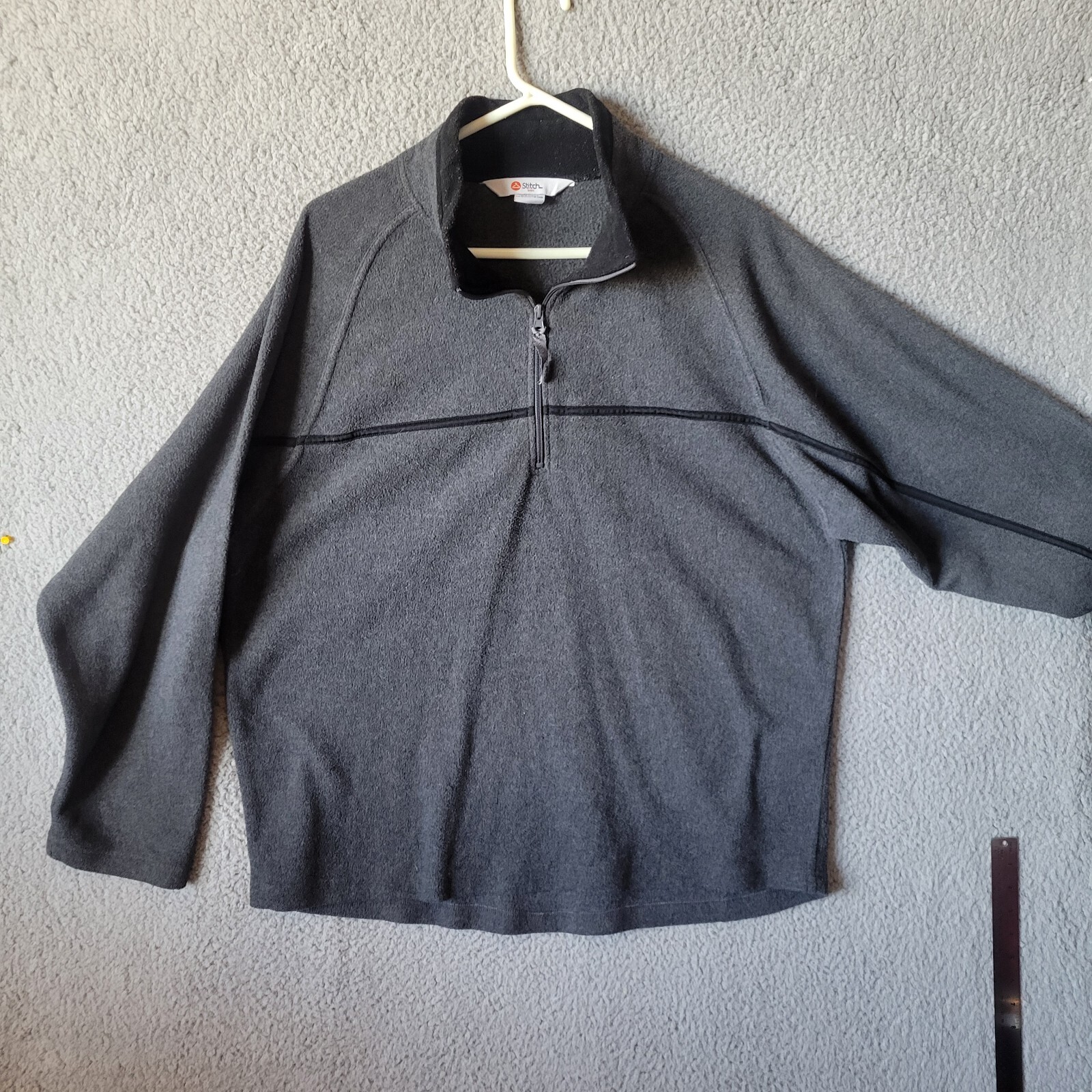 Stich Mens Extra Large Black Gray 1/4 Zip Pullover Golf XL Long Sleeve gallery