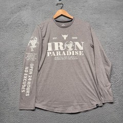 Under Armour Project Rock Shirt Mens Small Gray Iron Paradise Gym Training