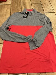 NWT Medium Under Armour 1/4 Zip Golf Pullover Gray And Red Men