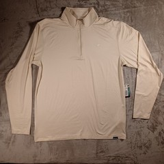 Costa Voyager 1/4 Zip Pullover Mens Large Stone Heather Fishing Performance FLAW