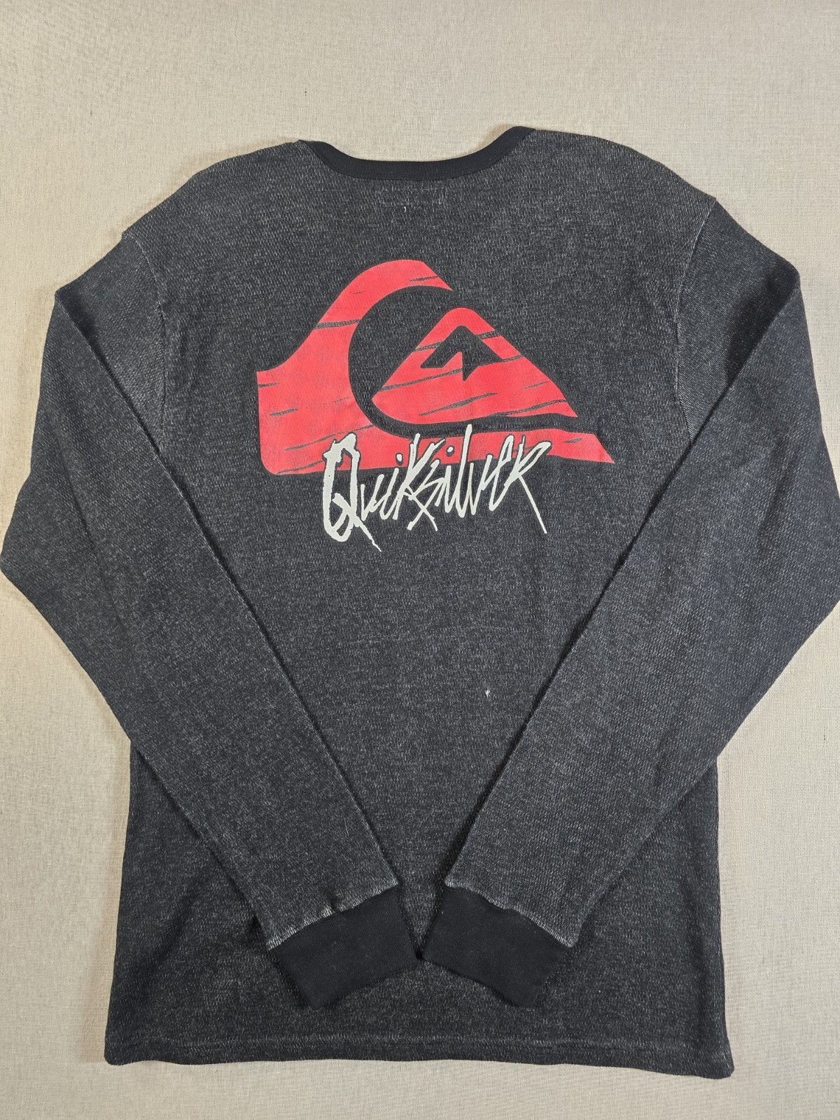 Quicksilver Long-Sleeve Thermal Waffle-Knit Graphic Shirt (Black) Men's L Y2K gallery