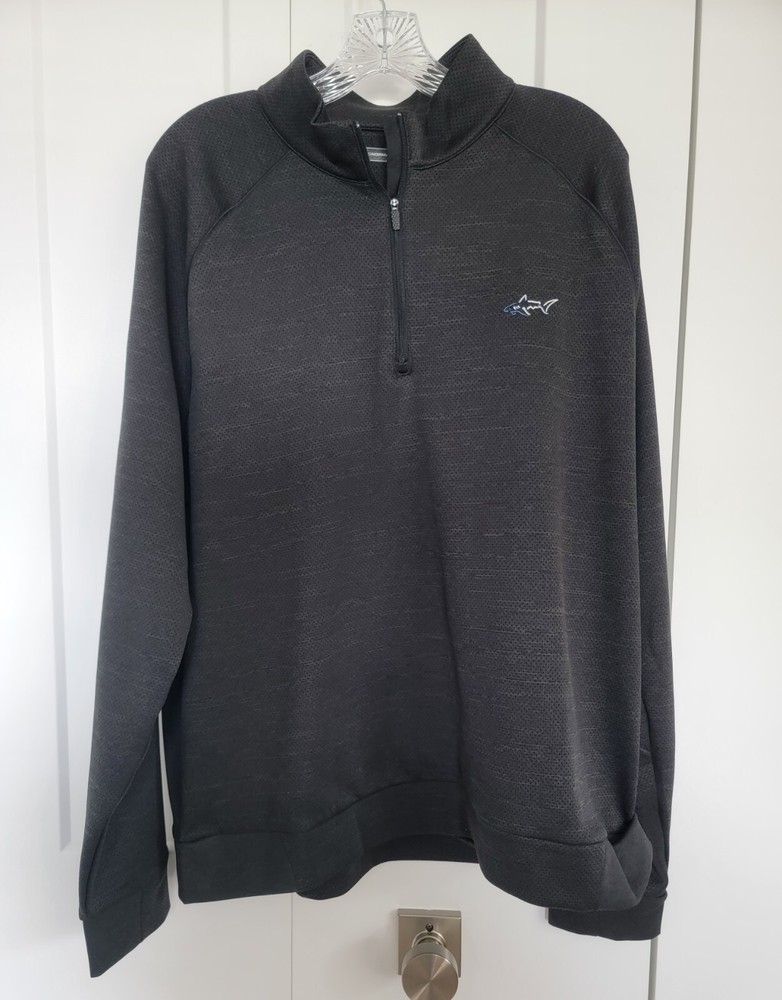 Greg Norman 1/4 Zip Sweatshirt Sweater Black XL
