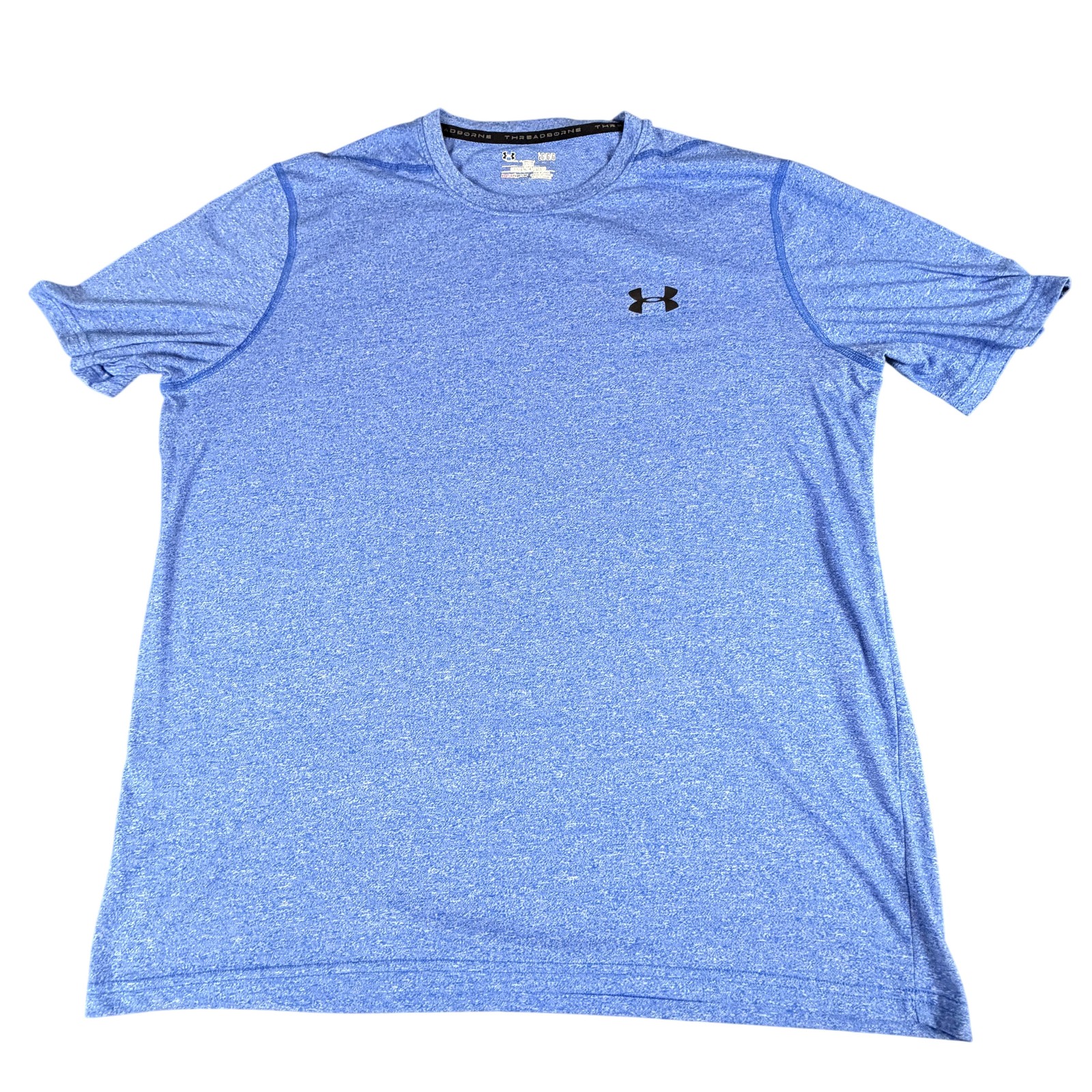 Under Armour Threadborne HeatGear Shirt Mens Large Blue Short Sleeve Athletic gallery