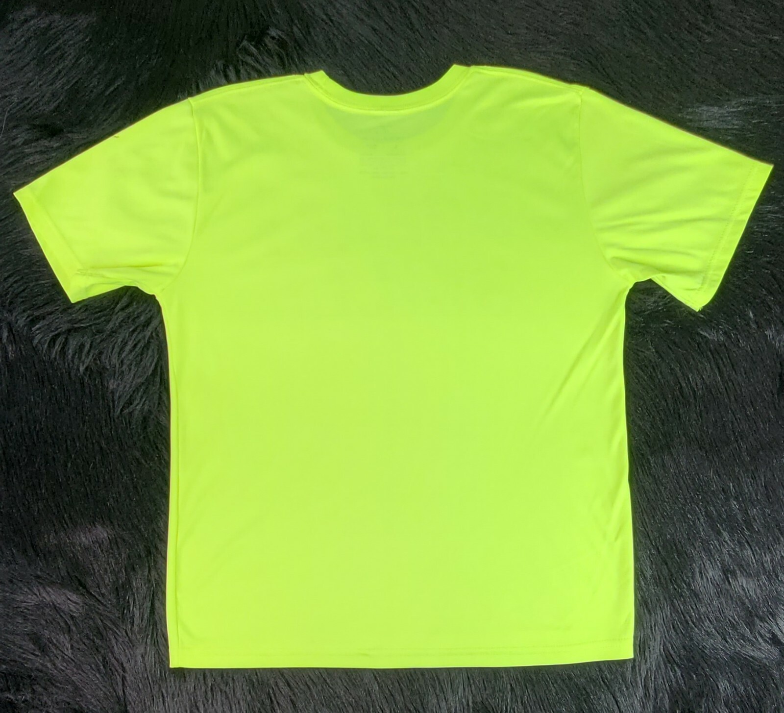MENS Athletic Shirt Neon Yellow Size L "#Beast Skills" Tek Gear Short Sleeves gallery