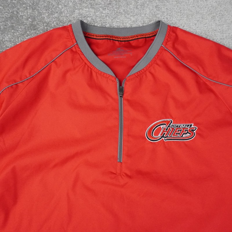 Mizuno Performance Chiefs Softball Large Red Athletic Short Sleeve 1/4 Zip Shirt gallery