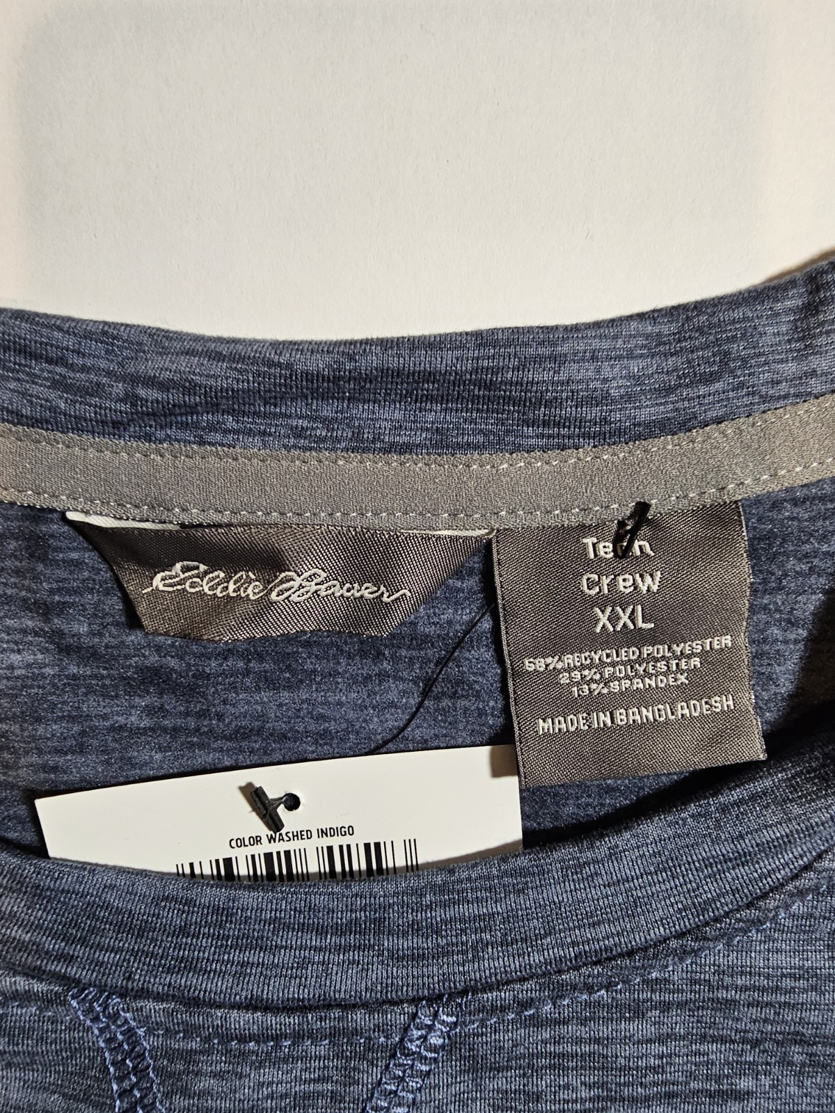 Eddie Bauer Tech Crew XXL Indigo Pullover LS Activewear With Side Pocket gallery