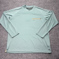 Patagonia Mens XL Long Sleeve Fishing Shirt Sage Green Zip Pocket Fish Logo