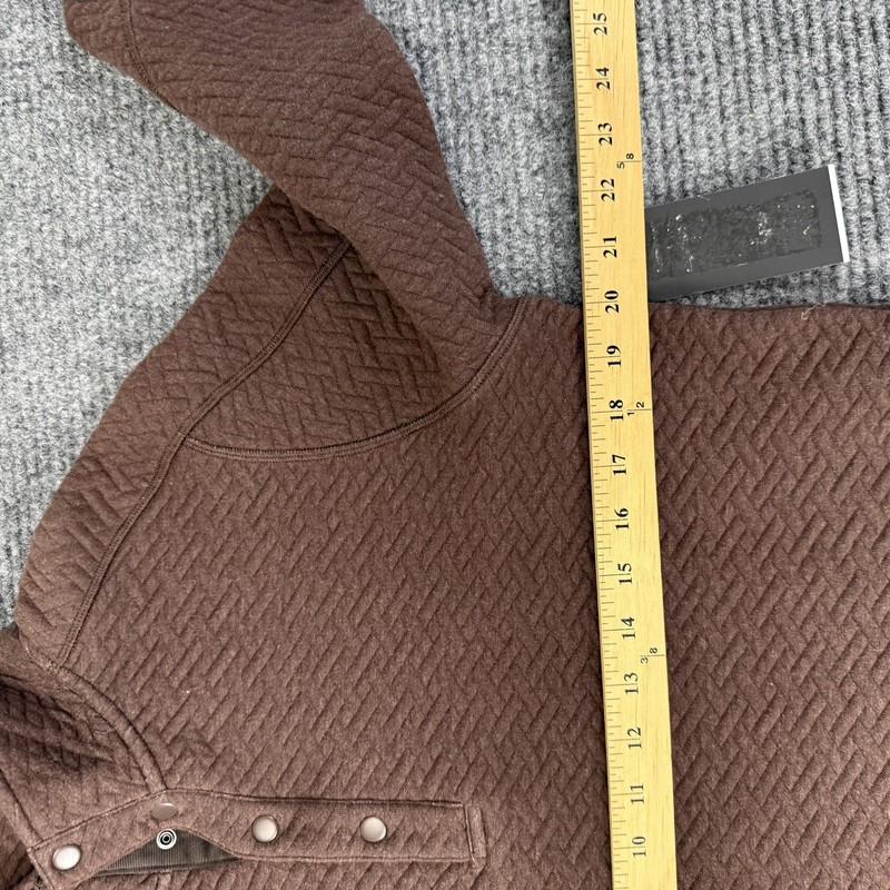 Rhone Pullover Mens Small Brown Herringbone Mock Neck Snap Long Sleeve Casual gallery