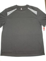 Mens Silky Shirt Size Large Black Gym Workout Sports Running Soccer Basketball