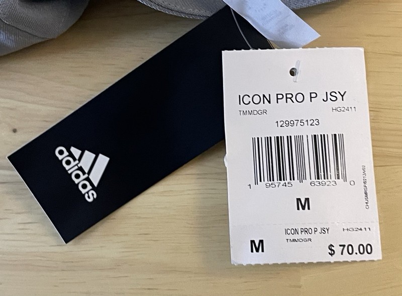 Adidas Baseball Icon Pro SS Gray Practice Jersey HG2411 - Men’s Medium - NWT $70 gallery