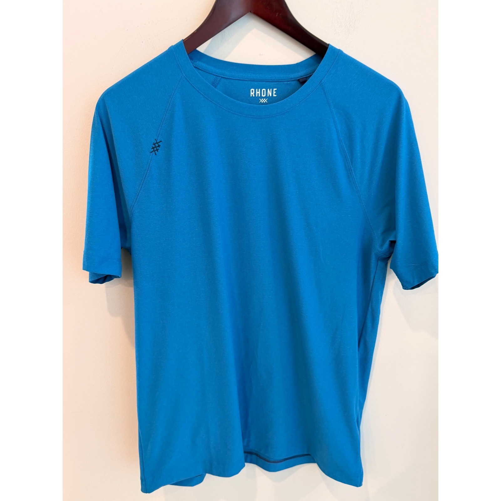 Rhone Mens Reign Short Sleeve Training T-Shirt Blue Size M Raglan Activewear gallery