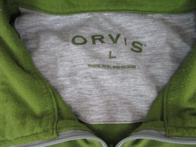 Orvis Performance Shirt Mens Green Mock Neck 1/4 Quarter Zip Stretch Soft Size L gallery