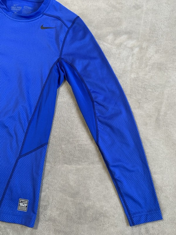 Nike Pro Combat Hyperwarm Lite Mens Small Fitted Blue Crew Neck Long Sleeve gallery