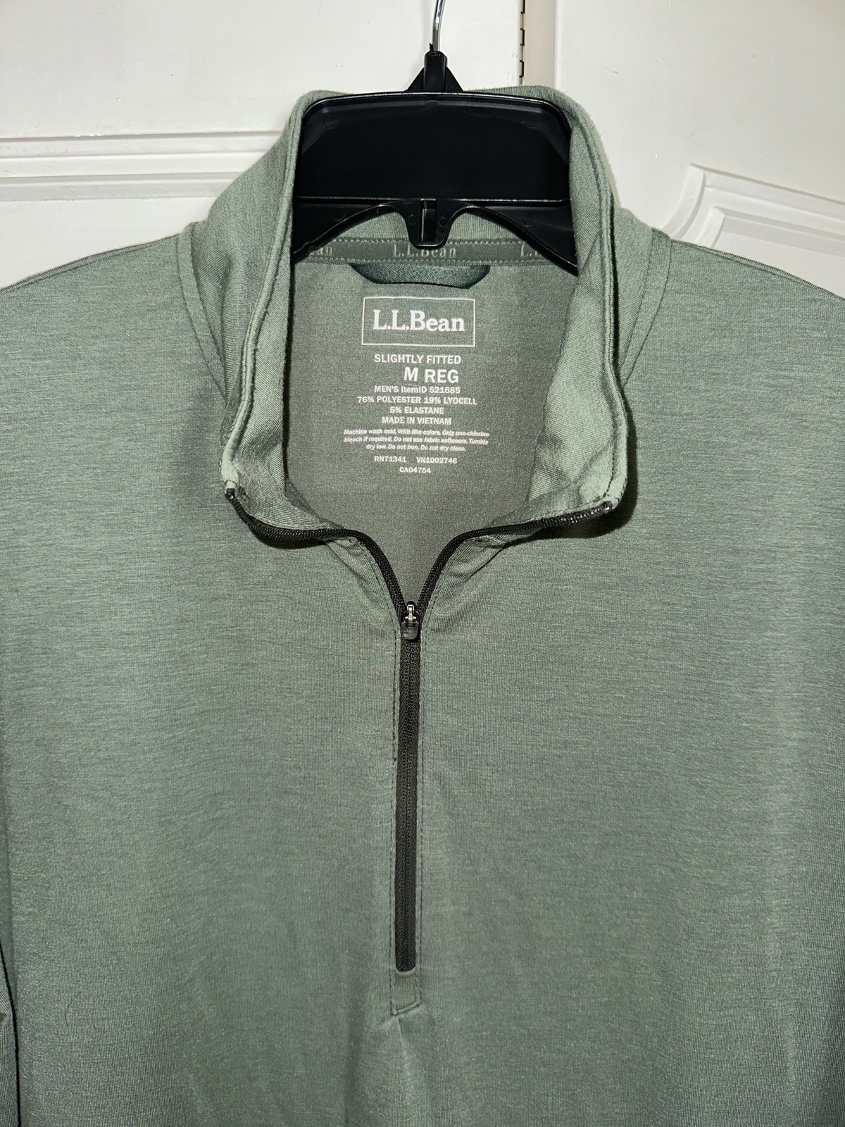 LL Bean Everyday SunSmart Pullover Mens Medium Sea Green 1/4 Zip UPF Shirt gallery