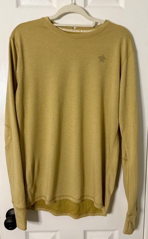 Mens Rabbit Running Layer One Long Sleeve Performance Solid Shirt - Yellow, M gallery