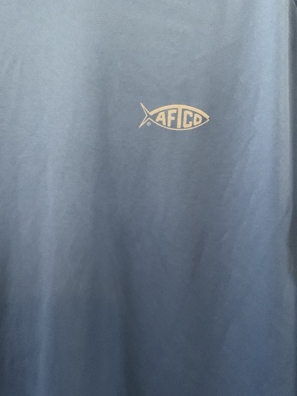 Aftco American Fishing Tackle Co. Blue Logo Long Sleeve Pullover Shirt Size M gallery