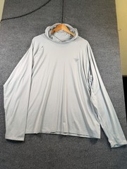 Columbia Mens PFG Uncharted Hoodie Size 2XL Grey Omni-Wick Fishing Shirt