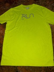 Under Armour Shirt Size S heatgear Fitted Run Gray Neon activewear