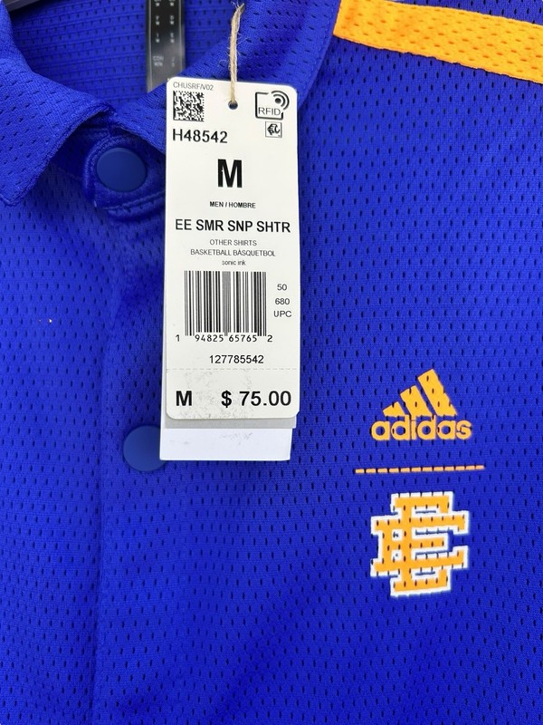 NWT Adidas X Eric Emanuel Men’s Medium Hoops Summer Essentials Snap Shooter Tee gallery