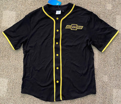 GM Baseball Jersey Short Sleeve Chevrolet Black/Yellow Mens Size Medium