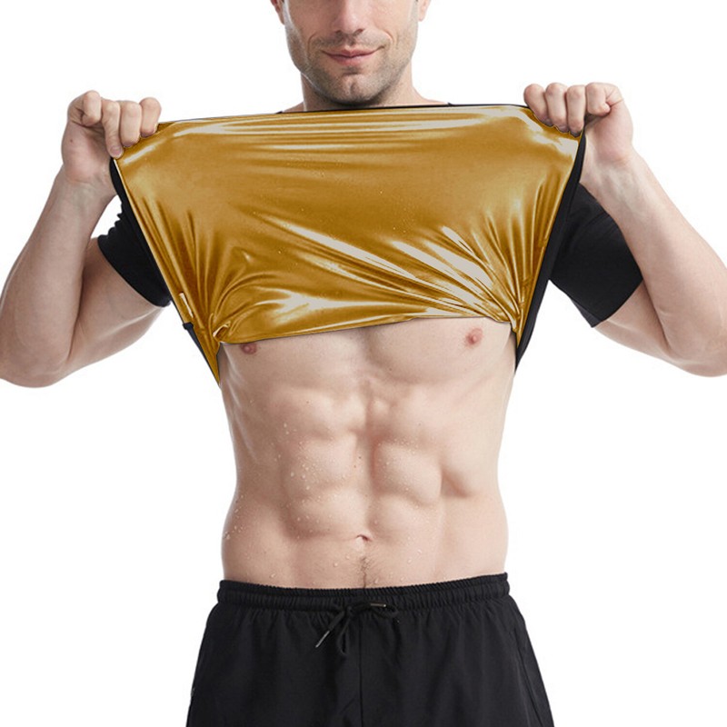 Men’s Premium Slimming Shapewear Sweat Sauna Waist Trainer Thermal T-Shirt Vest gallery