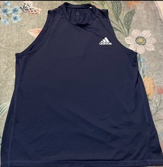 ADIDAS FREELIFT CLIMALITE WORKOUT RUNNING MENS MUSCLE SLEEVELESS SHIRT NAVY L