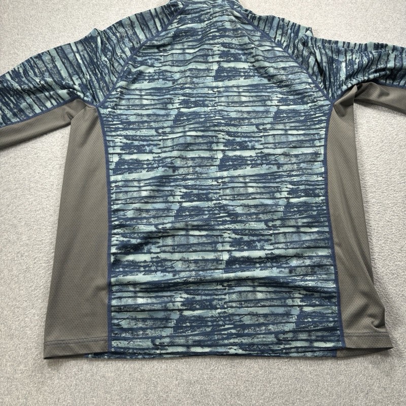 Simms SolarFlex 1/4 Zip Pullover Mens Medium Blue Camo Long Sleeve Fishing gallery