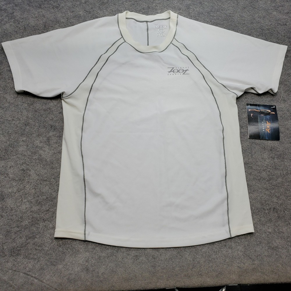 NWT Zoot Sports Top Men's Size Medium Off White Ultra Tech Tee Short Sleeve