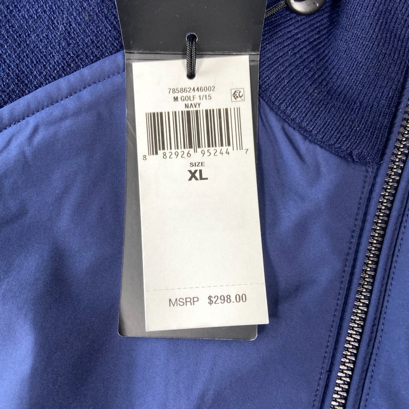 $298 Polo Ralph Lauren RLX Long Sleeve Full-Zip Hybrid Golf Top Size XL Men Navy gallery