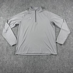 Under Armour Pullover Mens Large Gray Stripe Quarter Zip Long Sleeve Athletic