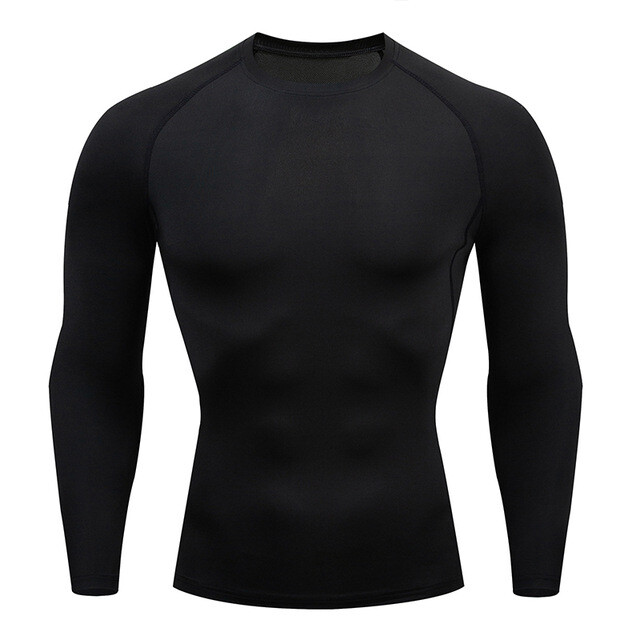 Men's Long Sleeve Compression Shirts Workout Quick Dry Base Layer Tops T-Shirt