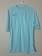 New Nike Dri-Fit Football Soccer Double Pocket Referee Blue Shirt Size M