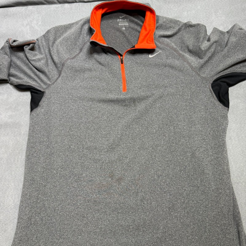 Nike Dri-FIT Running Quarter Zip Pullover Mens Large Gray Orange Athletic gallery