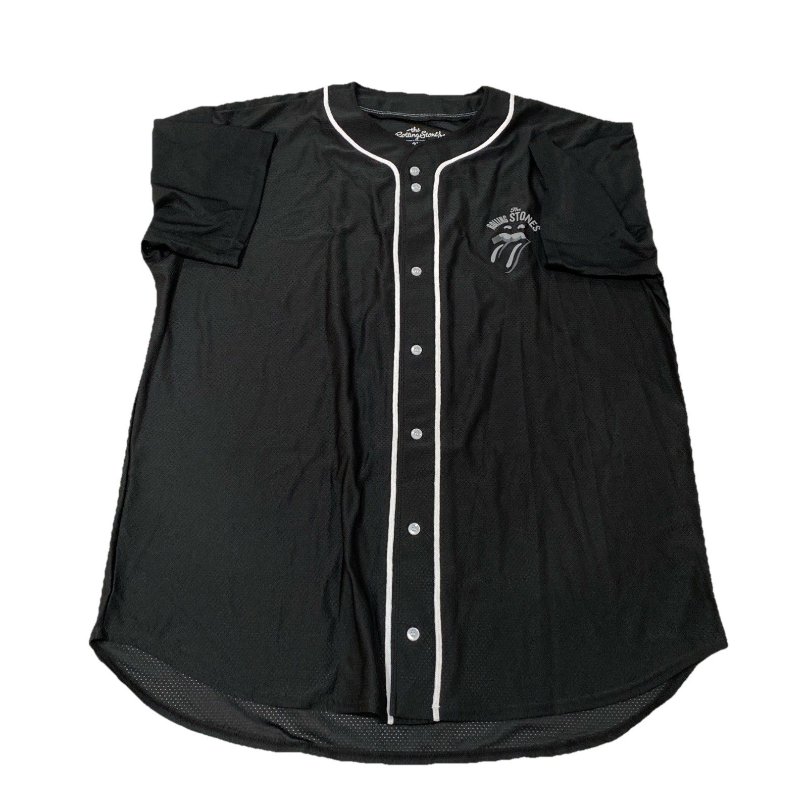 THE ROLLING STONES BLACK TONAL BASEBALL JERSEY SIZE 2X COLOR BLACK gallery