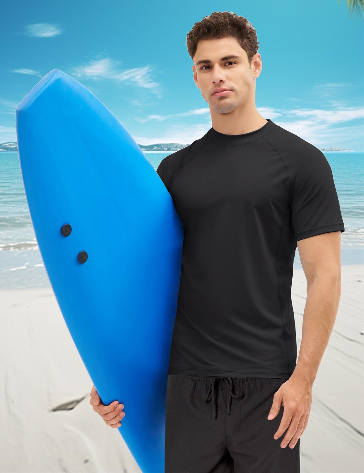 Men's Rash Guard Swim Shirts UPF 50+ Sun Protection Quick Dry Fishing Water gallery
