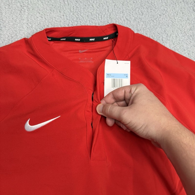 Nike Pullover Mens M Red White Baseball Performance Pregame Top DO9174-657 gallery