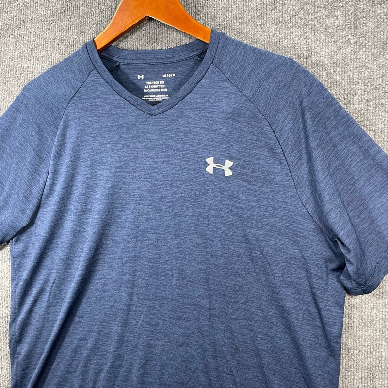 Under Armour The Tech Tee Shirt Men's Large Blue Performance SS Casual Active gallery
