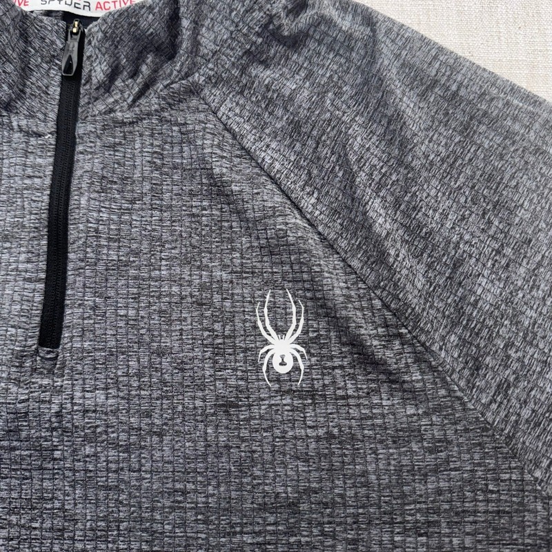 Spyder Mens ProW-B Quarter Zip Pullover Gray Heather Active Top Large gallery