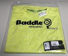 Baddle Pickleball Men’s Moisture Wicking Pickleball Shirt-Large, Heather Sulphur