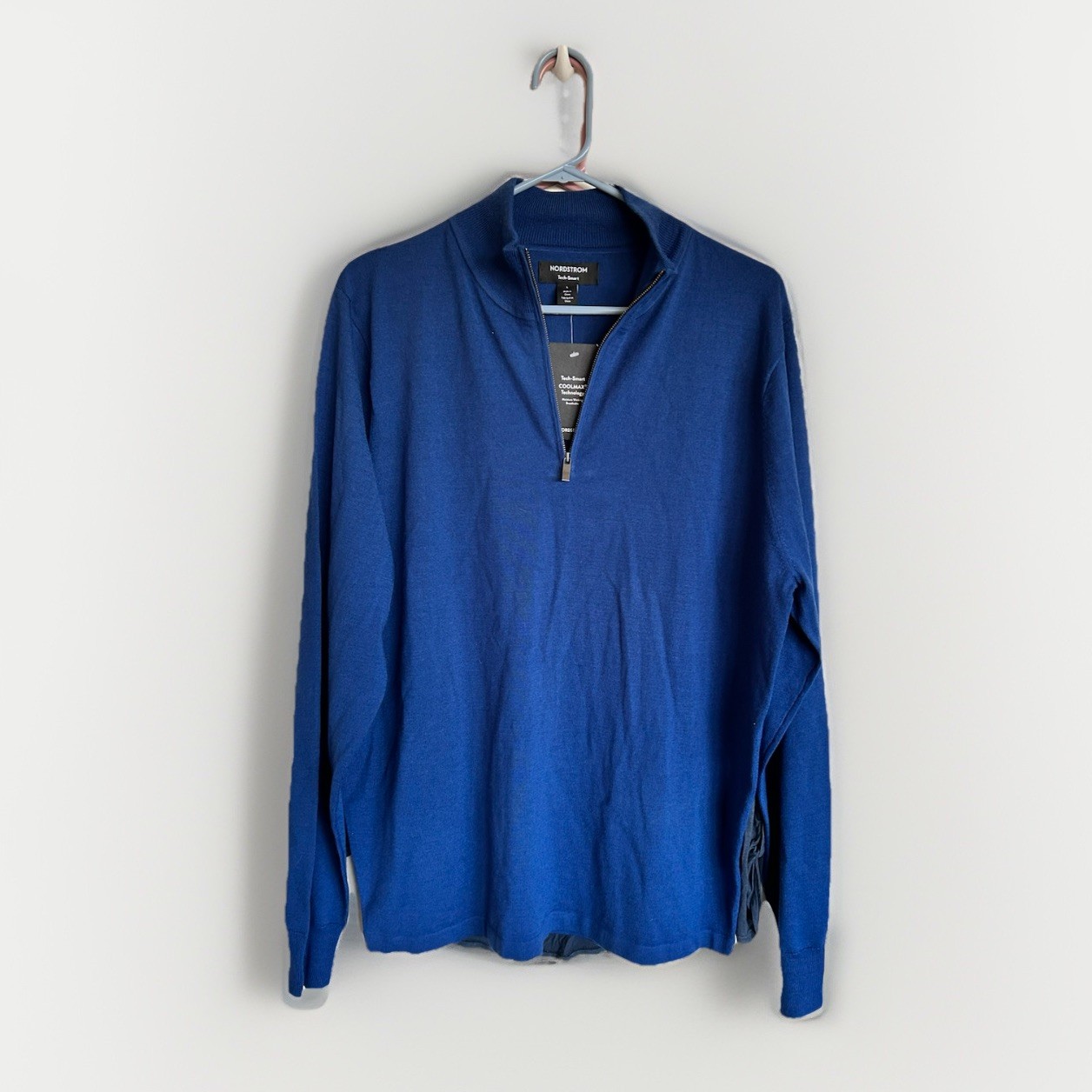Nordstrom Estate Blue Tech-Smart Long Sleeve Pullover Shirt Coolmax Technology L gallery