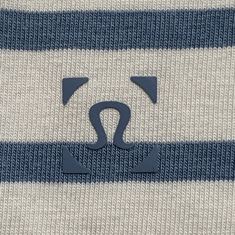 Lululemon 5 Year Basic Tee Updated Fit Men Small Striped Ocean Mist UtilIty Blue gallery