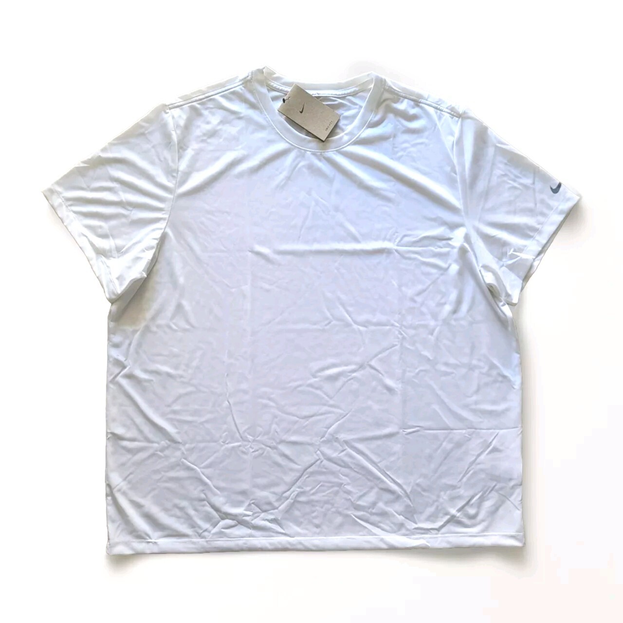 NEW Men's Size 3XL Nike Dri-Fit Training T Shirt White Silver Logo Golf Gym NWT gallery