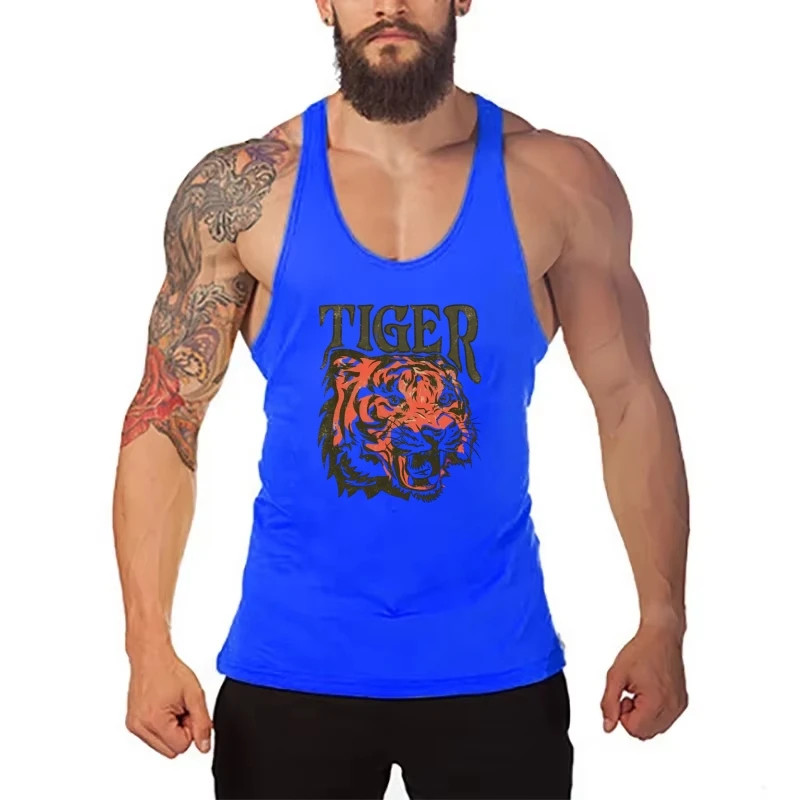 3D Tiger Print Men's Tank Top Leisure Fashion Fitness Training Quick Dry Vest Fo gallery