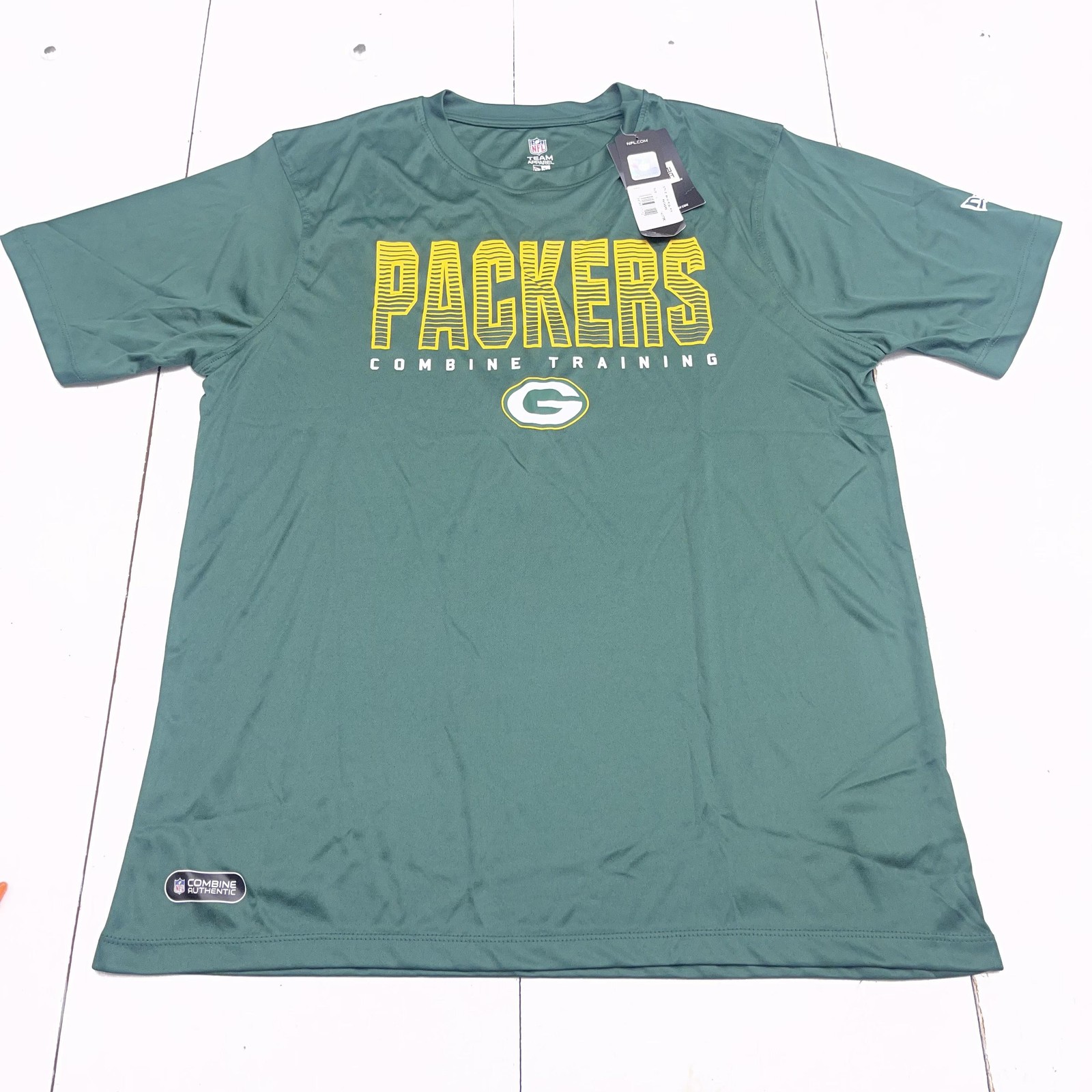 Green Bay Packers Shirt Mens Large Green NFL Football Combine Training New Era gallery