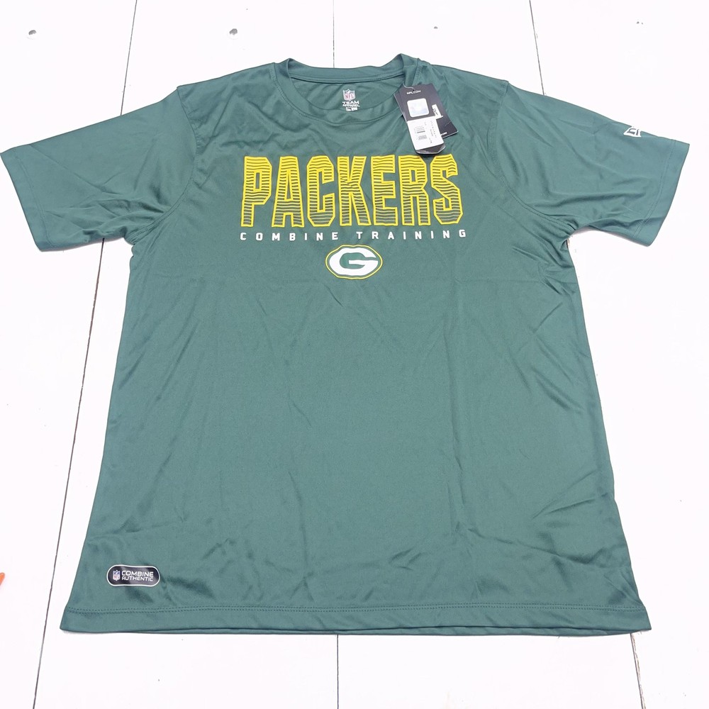 Green Bay Packers Shirt Mens Large Green NFL Football Combine Training New Era