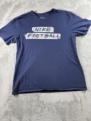 NIKE FOOTBALL MENS XL T SHIRT NAVY BLUE GRAPHIC SPORT VARSITY