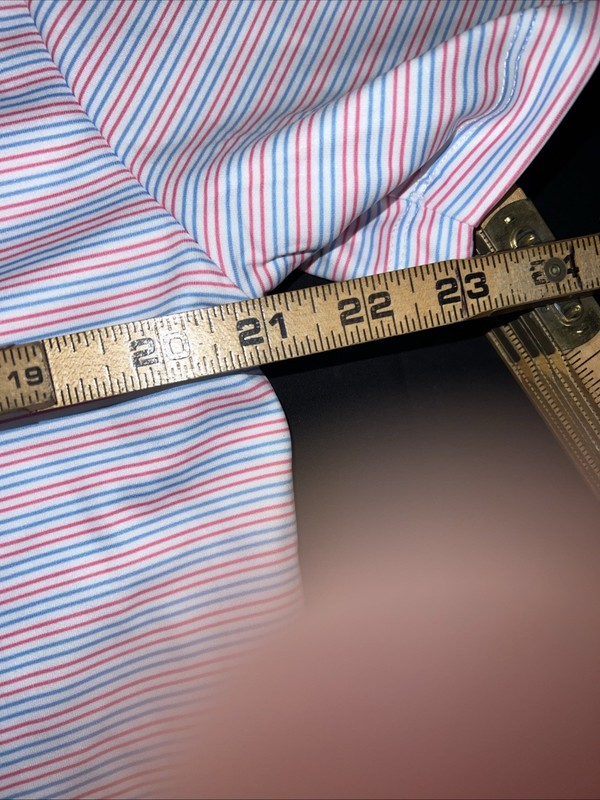 Twillory Shirt Med White/lt Blue/ Nantucket Red Polo Polyester Athleisure SS gallery